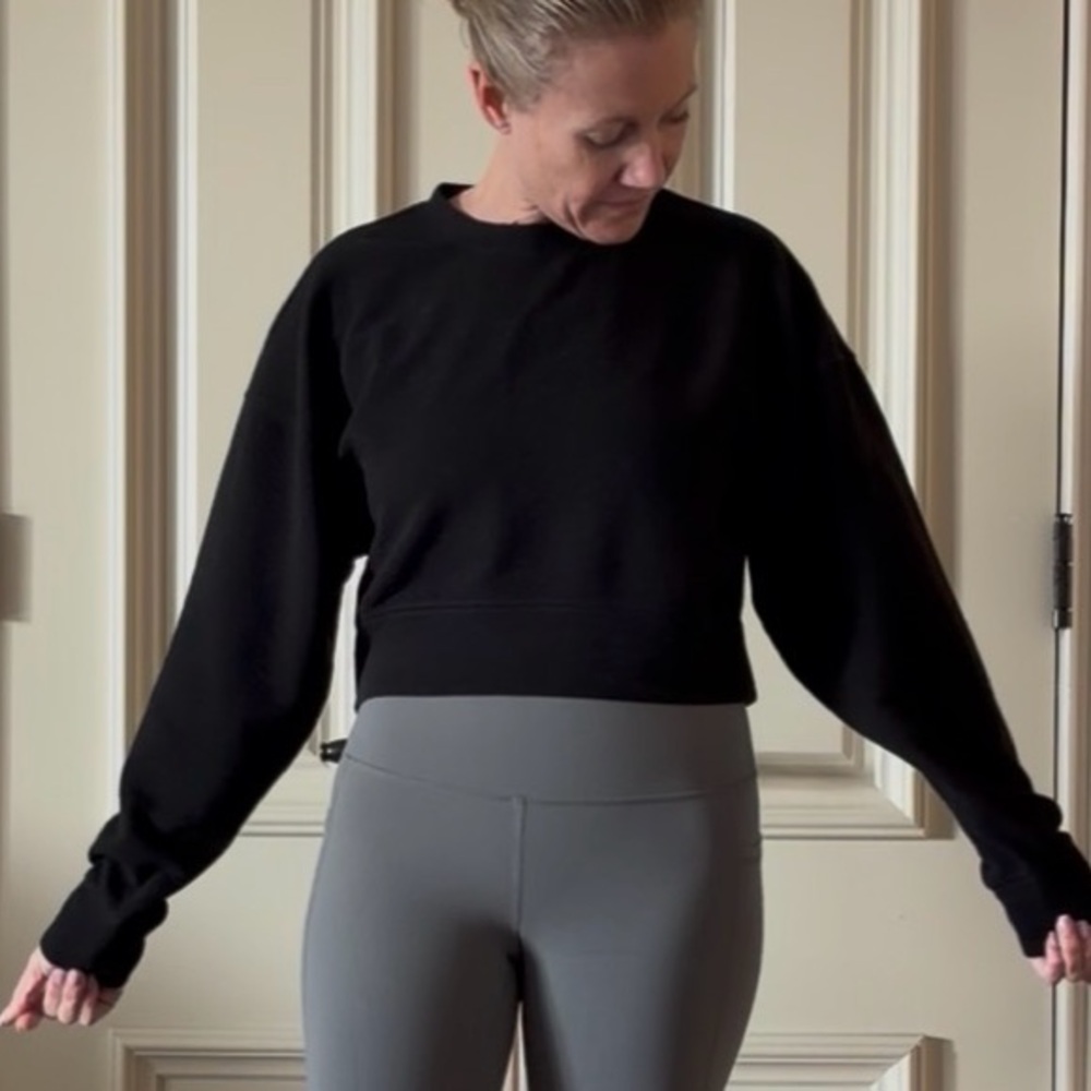 Black Cropped Light weight Sweatshirt by AS Revival